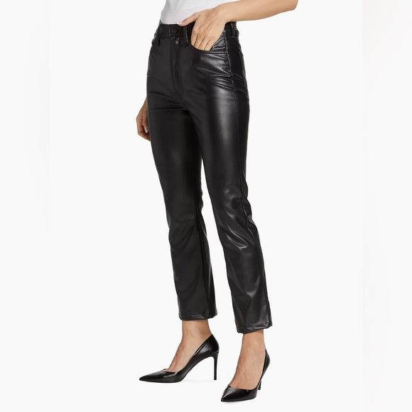 MOTHER Pants - Mother Faux Leather High-Waisted Rider Ankle Women’s Size 27 Black Cropped Pants